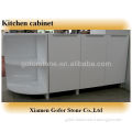 Curved white lacquer kitchen cabinets